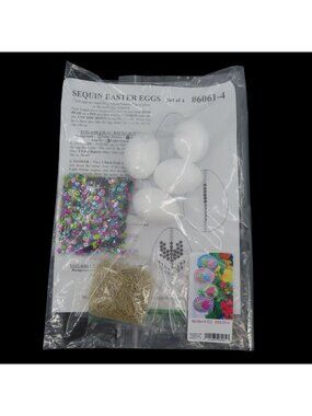 Design Works Set of 4 Sequin Easter Eggs Craft Kit 6061 NEW Open Package Holiday